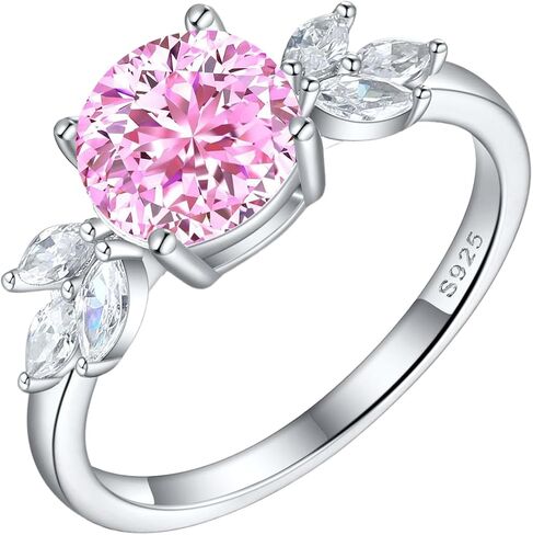 925 Sterling Silver Rings for Women White Gold Plated Cubic Zirconia Gemstone Jewelry Promise Rings Gift for Women Wife Mother Girl in Saudi Arabia