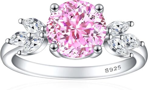 925 Sterling Silver Rings for Women White Gold Plated Cubic Zirconia Gemstone Jewelry Promise Rings Gift for Women Wife Mother Girl in Saudi Arabia
