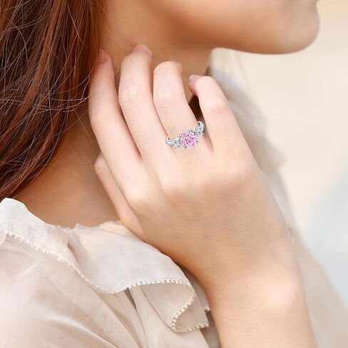 925 Sterling Silver Rings for Women White Gold Plated Cubic Zirconia Gemstone Jewelry Promise Rings Gift for Women Wife Mother Girl in Saudi Arabia