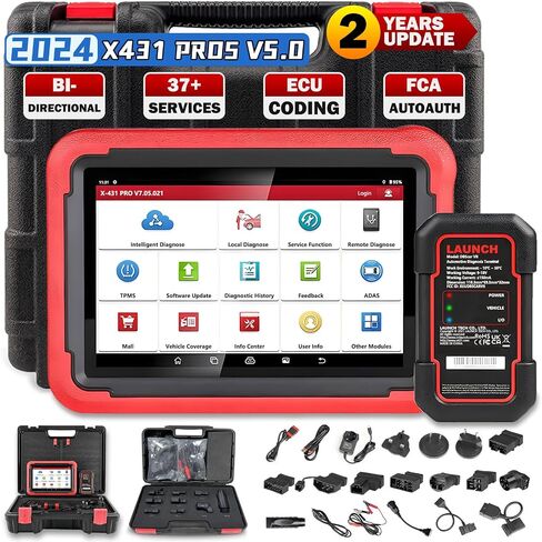 LAUNCH X-431 PROS V5.0 أداة تشخيص ثنائية الاتجاه ماسح ضوئي OBD2 مع موصل DBSCar VII الذي تم إصداره حديثًا، إعادة ضبط 37+ لجميع السيارات، ترميز ECU عبر الإنترنت، CANFD، DoIP، FCA AutoAuth، دليل V-A-G in Saudi Arabia