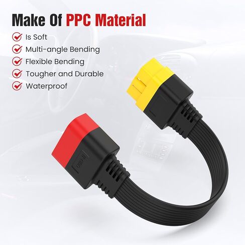 كابل تمديد obd2 كامل 16 دبوس ذكر إلى أنثى obdii تمديد كابل للسيارة obd تشخيص موسع سلك موصل رشاقته المواد (20 سم / 0.65 قدم) in Kuwait