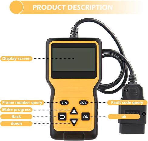 Car Code Reader - Check Engine Code Reader Car Diagnostic Tool with Reset - Quickly Clear Fault Codes - Professional Scanner for Car,Compatible with All OBD II Protocol Cars to Present in Saudi Arabia