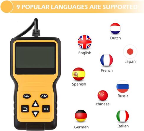 Car Code Reader - Check Engine Code Reader Car Diagnostic Tool with Reset - Quickly Clear Fault Codes - Professional Scanner for Car,Compatible with All OBD II Protocol Cars to Present in Saudi Arabia