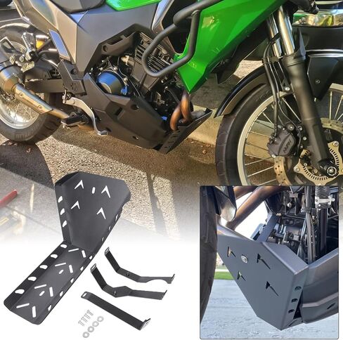 واقي محرك الدراجة النارية Bash Skid Plate Frame Guard حماية هيكل الألومنيوم متوافق مع K.awasaki Ve-rsys-X 300 Ve-rsys X300 KLE 300 KLE300 2017-2023 in Kuwait