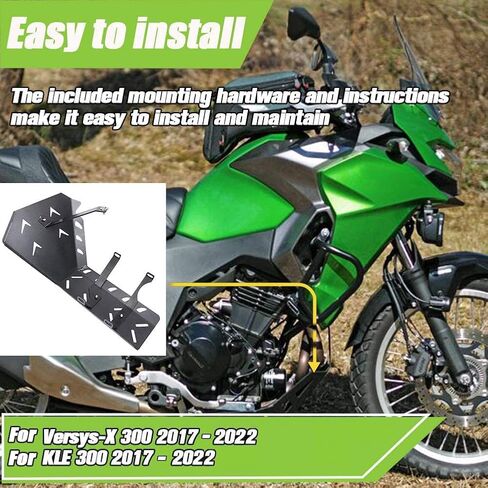 واقي محرك الدراجة النارية Bash Skid Plate Frame Guard حماية هيكل الألومنيوم متوافق مع K.awasaki Ve-rsys-X 300 Ve-rsys X300 KLE 300 KLE300 2017-2023 in Kuwait
