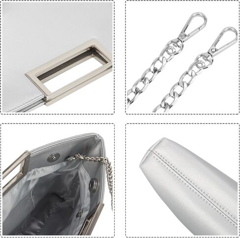 Clutch Purses for Women Formal Fashion PU Leather Evening Bag Stylish Handbag with Chain for Wedding Prom Bridal in Saudi Arabia