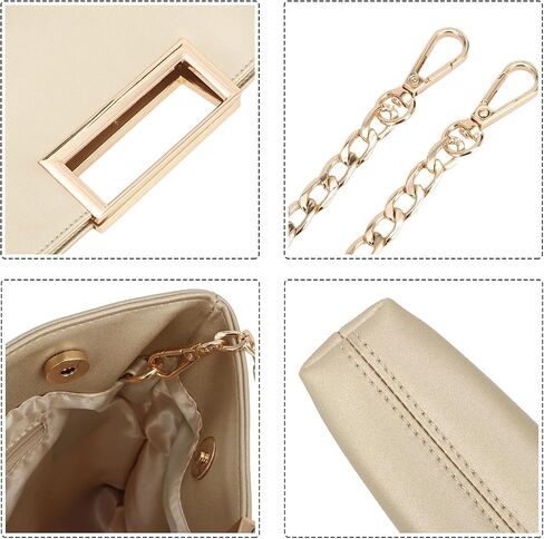 Clutch Purses for Women Formal Fashion PU Leather Evening Bag Stylish Handbag with Chain for Wedding Prom Bridal in Saudi Arabia