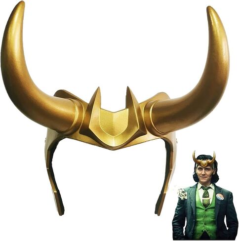 ZhangHD Superhero Series Loki Helmet Halloween Cosplay for Adult PVC Mask Gold in Saudi Arabia