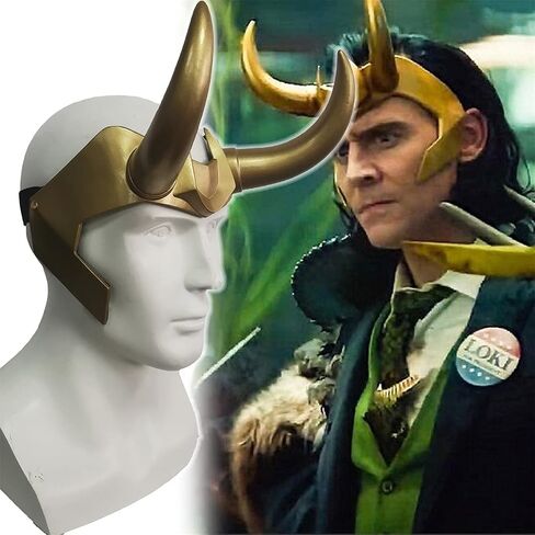 ZhangHD Superhero Series Loki Helmet Halloween Cosplay for Adult PVC Mask Gold in Saudi Arabia