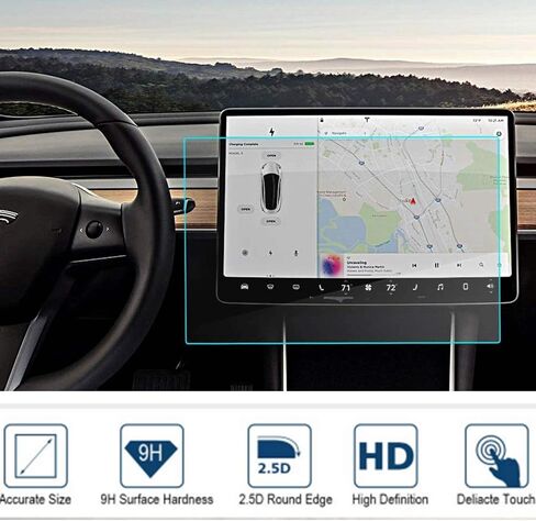 واقي شاشة، شاشة لمس مركزية مقاس 15 بوصة، واقي شاشة من الزجاج المقسى لطراز Tesla 3 Model Y، ملحقات مضادة للخدش وبصمات الأصابع وحماية الملاحة ضد الانفجار (غير لامع) in Saudi Arabia