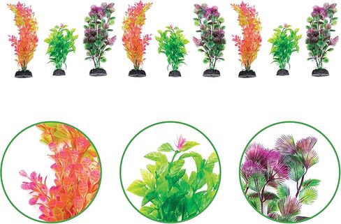 Penn-Plax Plastic Aquarium Plant Bundle – Realistic Appearance and Gentle Texture – Multicolor – 18 Pieces in Saudi Arabia