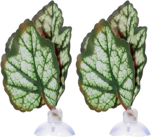 POPETPOP Floating Aquarium Plants 2pcs Beta Fish Leaf Bed Aquarium Green Plant Leaf Hammock Suction Cup Fish Tank Betta Fish Leaf Lounger Landscape Decoration Ornaments Betta Tank in Saudi Arabia