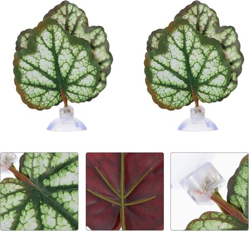 POPETPOP Floating Aquarium Plants 2pcs Beta Fish Leaf Bed Aquarium Green Plant Leaf Hammock Suction Cup Fish Tank Betta Fish Leaf Lounger Landscape Decoration Ornaments Betta Tank in Saudi Arabia