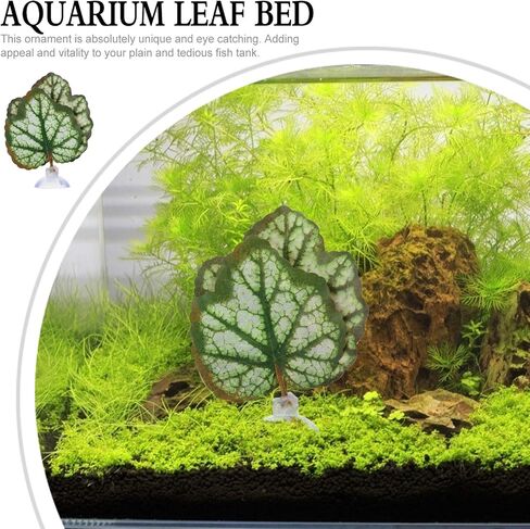 POPETPOP Floating Aquarium Plants 2pcs Beta Fish Leaf Bed Aquarium Green Plant Leaf Hammock Suction Cup Fish Tank Betta Fish Leaf Lounger Landscape Decoration Ornaments Betta Tank in Saudi Arabia