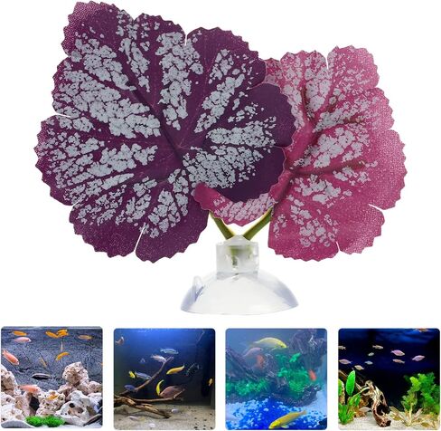 POPETPOP Floating Aquarium Plants 2pcs Beta Fish Leaf Bed Aquarium Green Plant Leaf Hammock Suction Cup Fish Tank Betta Fish Leaf Lounger Landscape Decoration Ornaments Betta Tank in Saudi Arabia