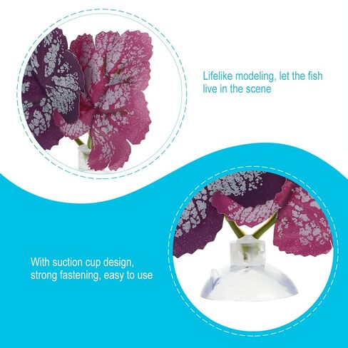POPETPOP Floating Aquarium Plants 2pcs Beta Fish Leaf Bed Aquarium Green Plant Leaf Hammock Suction Cup Fish Tank Betta Fish Leaf Lounger Landscape Decoration Ornaments Betta Tank in Saudi Arabia