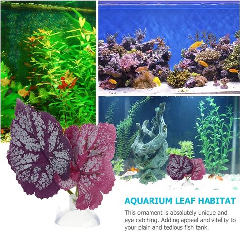 POPETPOP Floating Aquarium Plants 2pcs Beta Fish Leaf Bed Aquarium Green Plant Leaf Hammock Suction Cup Fish Tank Betta Fish Leaf Lounger Landscape Decoration Ornaments Betta Tank in Saudi Arabia