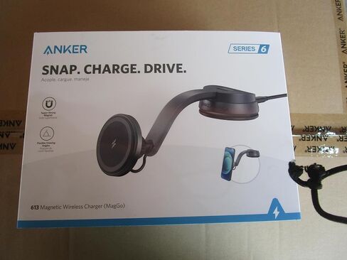 شاحن Anker اللاسلكي المغناطيسي (MagGo)، حامل شحن السيارة 613 مع شاحن سيارة بمنفذين USB، كابل USB-C إلى USB-A بطول 5 أقدام، محاذاة مغناطيسية قوية فقط لهاتف iPhone 13 و12/12 Pro / 12 Pro Max / 12 Mini in Saudi Arabia