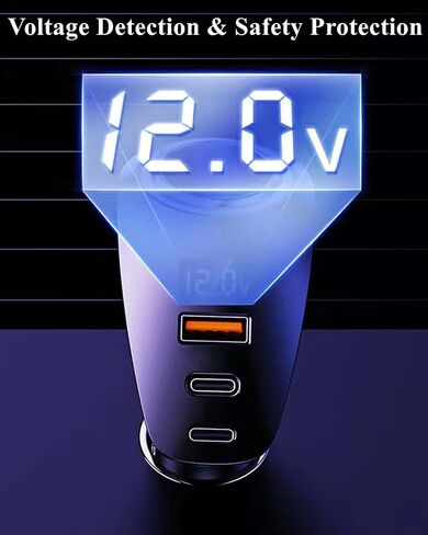 [PD36W&QC22.5W] Car Charger Adapter,5 IN 1 USB Car Charger with Multi Port,[Voltage Display] 12V/24V Car Adapter Compatible with iPhone 15 Pro Max/14/13/12/11/X/XR/XS,Samsung,iPad,Dash Cam etc in Saudi Arabia