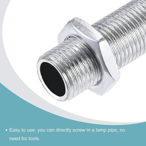 MECCANIXITY Hex Nuts, 9mm Screw Thread Hexagon Jam Nut Lock Fasteners for 1/8IP Lamp Pipe Rod, Galvanized Iron Pack of 100 in Saudi Arabia