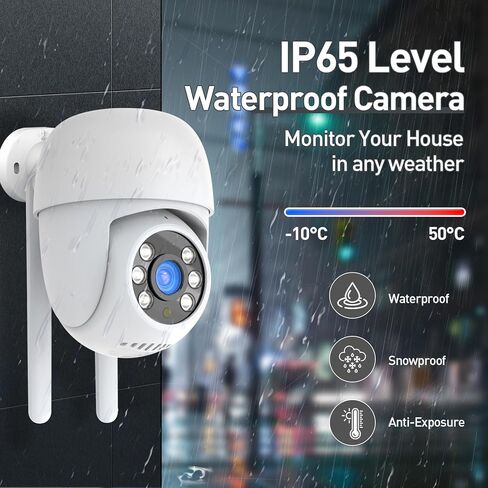 كاميرا خارجية 2K لأمن المنزل، كاميرا أمان PTZ بزاوية 360 درجة مع رؤية ليلية ملونة، صفارة إنذار، ضوء كشاف، صوت ثنائي الاتجاه، كشف الحركة، مقاومة للماء، واي فاي 2.4 جيجا هرتز in Kuwait