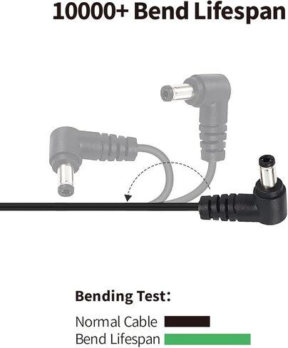 Tonton 2 Pack DC كابل تمديد الطاقة 3M 10FT 5.5mm x 2.1mm 90 درجة الزاوية اليمنى أنثى إلى DC ذكر سلك محول الطاقة لكاميرا CCTV الأمنية مراقبة LED DVR راوتر تأثير الغيتار دواسة (أسود) in Kuwait