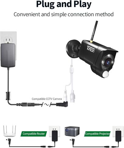 Tonton 2 Pack DC كابل تمديد الطاقة 3M 10FT 5.5mm x 2.1mm 90 درجة الزاوية اليمنى أنثى إلى DC ذكر سلك محول الطاقة لكاميرا CCTV الأمنية مراقبة LED DVR راوتر تأثير الغيتار دواسة (أسود) in Kuwait