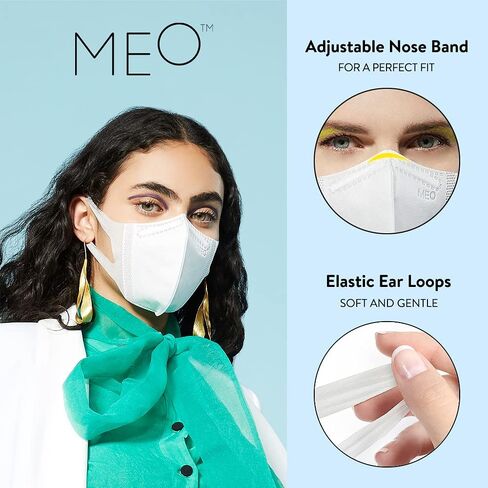 Meo X Adults - قناع وجه للاستعمال مرة واحدة وقابل للتعديل | 3 عبوات، متوسطة، أسود | آمنة، ومسامية، ومريحة، وعصرية | زيت مانوكا للتهدئة in Saudi Arabia