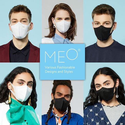 Meo X Adults - قناع وجه للاستعمال مرة واحدة وقابل للتعديل | 3 عبوات، متوسطة، أسود | آمنة، ومسامية، ومريحة، وعصرية | زيت مانوكا للتهدئة in Saudi Arabia