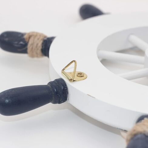 Hooshing Nautical Decor Wooden Ship Wheel with Rope Blue Nautical Beach Boat Steering Rudder Bathroom Wall Decor Door Hanging Ornament in Saudi Arabia