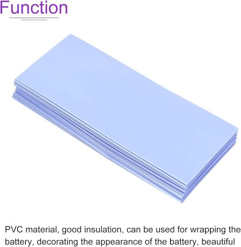 DMiotech 20pcs 29.5mm Flat 72mm Battery Sleeves PVC Wraps Heat Shrink Tubing for 18650 Battery Light Blue in Kuwait