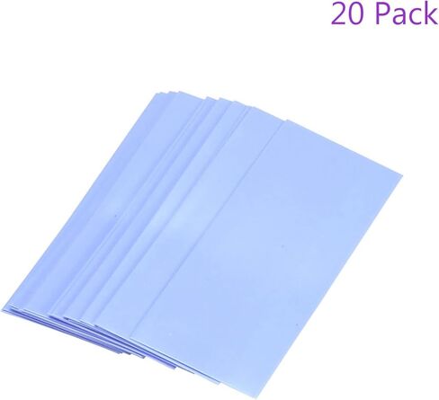 DMiotech 20pcs 29.5mm Flat 72mm Battery Sleeves PVC Wraps Heat Shrink Tubing for 18650 Battery Light Blue in Kuwait