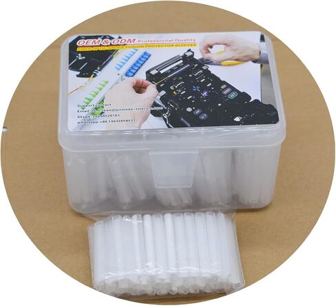Preshrunk OD2.5mm Fiber Optic Fusion Splice Protection Sleeves 40mm Clear, Preshrink Fiber Splicing Heat Shrink Tube -1,000Pcs with Box in Saudi Arabia