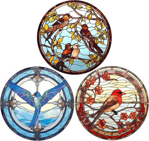 3Pcs Window Clings for Glass Windows and Doors,Window Decals for Birds Strikes,Anti Collision Window Stickers Decor, Decorative Bird Window Decals for Sliding Glass Doors (JD1841) in Saudi Arabia