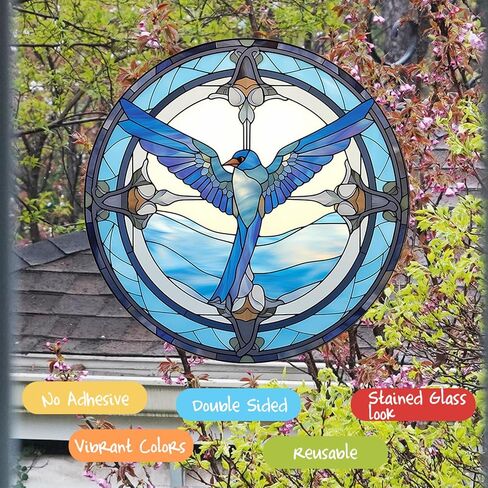 3Pcs Window Clings for Glass Windows and Doors,Window Decals for Birds Strikes,Anti Collision Window Stickers Decor, Decorative Bird Window Decals for Sliding Glass Doors (JD1841) in Saudi Arabia