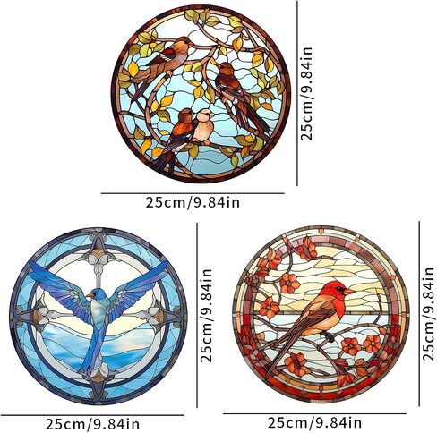 3Pcs Window Clings for Glass Windows and Doors,Window Decals for Birds Strikes,Anti Collision Window Stickers Decor, Decorative Bird Window Decals for Sliding Glass Doors (JD1841) in Saudi Arabia