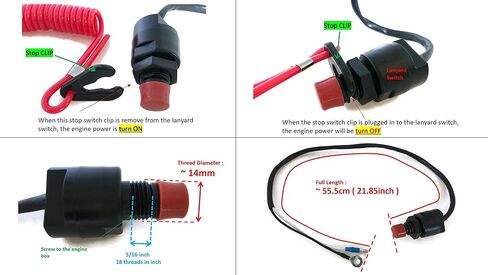 Boat Motor ENGINE STOP SWITCH Assy 65W-82575-01 65W-82575-00 F2.6-02010200 for Yamaha Parsun Outboard F 6HP - 25HP 2/4-stroke in Saudi Arabia