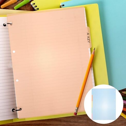 علامات تبويب Toddmomy Aesthetic Supplies 10 قطع من فواصل المجلدات البلاستيكية، وفواصل الألوان، وفواصل المجلدات، وملصقات مصنفة لدفاتر الملاحظات المكونة من 6 حلقات، ومستلزمات قرطاسية A4 وبطاقات فارغة in Kuwait