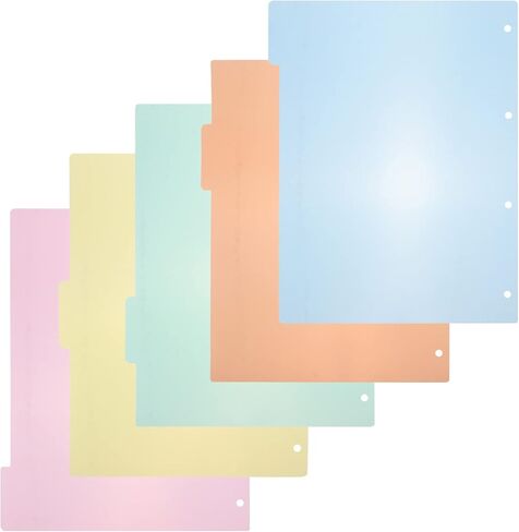 علامات تبويب Toddmomy Aesthetic Supplies 10 قطع من فواصل المجلدات البلاستيكية، وفواصل الألوان، وفواصل المجلدات، وملصقات مصنفة لدفاتر الملاحظات المكونة من 6 حلقات، ومستلزمات قرطاسية A4 وبطاقات فارغة in Kuwait