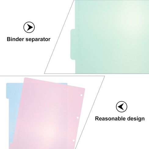 علامات تبويب Toddmomy Aesthetic Supplies 10 قطع من فواصل المجلدات البلاستيكية، وفواصل الألوان، وفواصل المجلدات، وملصقات مصنفة لدفاتر الملاحظات المكونة من 6 حلقات، ومستلزمات قرطاسية A4 وبطاقات فارغة in Kuwait