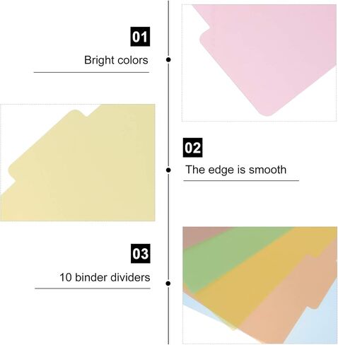 Dividers Tabs Stationary Supplies Dividers 10pcs Binder Dividers, Color Dividers Binder Dividers Classified Label for 6 Ring Notebook, A5 Stationary Supplies Blank Cards in Saudi Arabia