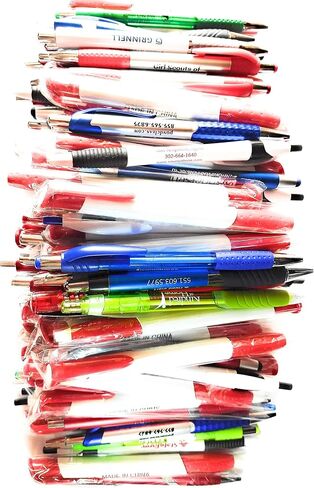 Wholesale Lot of 100 Misprint Ink Pens Ball Point Plastic Retractable Pens Mixed in Kuwait