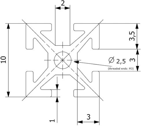 MakerBeam 600x10x10mm Beam Clear anodised (Pack of 2) in Saudi Arabia