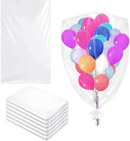 6 قطع من أكياس البالونات الكبيرة للنقل، أكياس بالونات كبيرة شفافة مقاس 59.1 × 98.4 بوصة لنقل البضائع السائبة، حقيبة تخزين بالونات بلاستيكية عملاقة لاحتفالات أعياد الميلاد وحفلات رأس السنة الجديدة ومستلزمات أعياد الميلاد in Kuwait