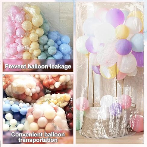 6 قطع من أكياس البالونات الكبيرة للنقل، أكياس بالونات كبيرة شفافة مقاس 59.1 × 98.4 بوصة لنقل البضائع السائبة، حقيبة تخزين بالونات بلاستيكية عملاقة لاحتفالات أعياد الميلاد وحفلات رأس السنة الجديدة ومستلزمات أعياد الميلاد in Kuwait