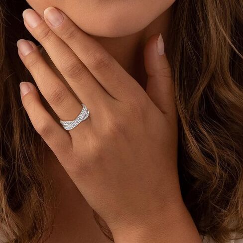Criss Cross Ring Princess Cut Cubic Zirconia Infinity Ring 925 Sterling Silver Engagement Anniversary Statement Promise Rings for Her Christmas Jewelry in Saudi Arabia