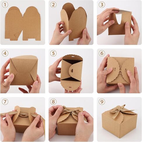 PEUTIER 18pcs Gift Boxes, 3.5x3.5x2.4 Inch Present Boxes Gift Boxes with Ribbon Gift Wrap Boxes Cute Paper Gift Boxes for Christmas Birthday Wedding Party Candy Chocolate (3 Colors) in Saudi Arabia