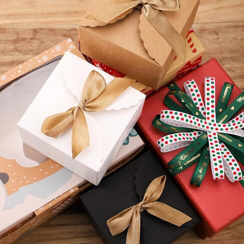 PEUTIER 18pcs Gift Boxes, 3.5x3.5x2.4 Inch Present Boxes Gift Boxes with Ribbon Gift Wrap Boxes Cute Paper Gift Boxes for Christmas Birthday Wedding Party Candy Chocolate (3 Colors) in Saudi Arabia