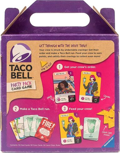 لعبة بطاقات Ravensburger Taco Bell Party Pack للأعمار من 8 سنوات فما فوق - لعبة بطاقات ممتعة وسريعة للحفلات in Kuwait