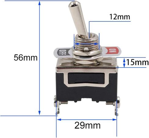 ESUPPORT Silver Contact Car Univeral Heavy Duty 20A 125V DPST 4 Terminal Copper ON/Off Rocker Toggle Switch Metal Pack of 5 in Kuwait